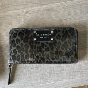 Kate Spade Black Leopard Print Wallet